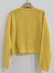 INAWLY Cardigan leggero monopetto con maniche lunghe e spalle scese, casual, da donna