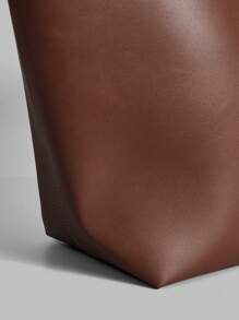 Ontre Women's Spacious Practical Tote Bag, Fashionable For Everyday & Commute - Coffee Brown - View 3