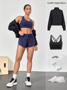 GLOWMODE Shorts de course avec sous-vêtement intégré, conçus pour la vitesse, respirants, à séchage rapide, avec dos en maille et poches, pour le jogging, l'entraînement et les activités gymniques