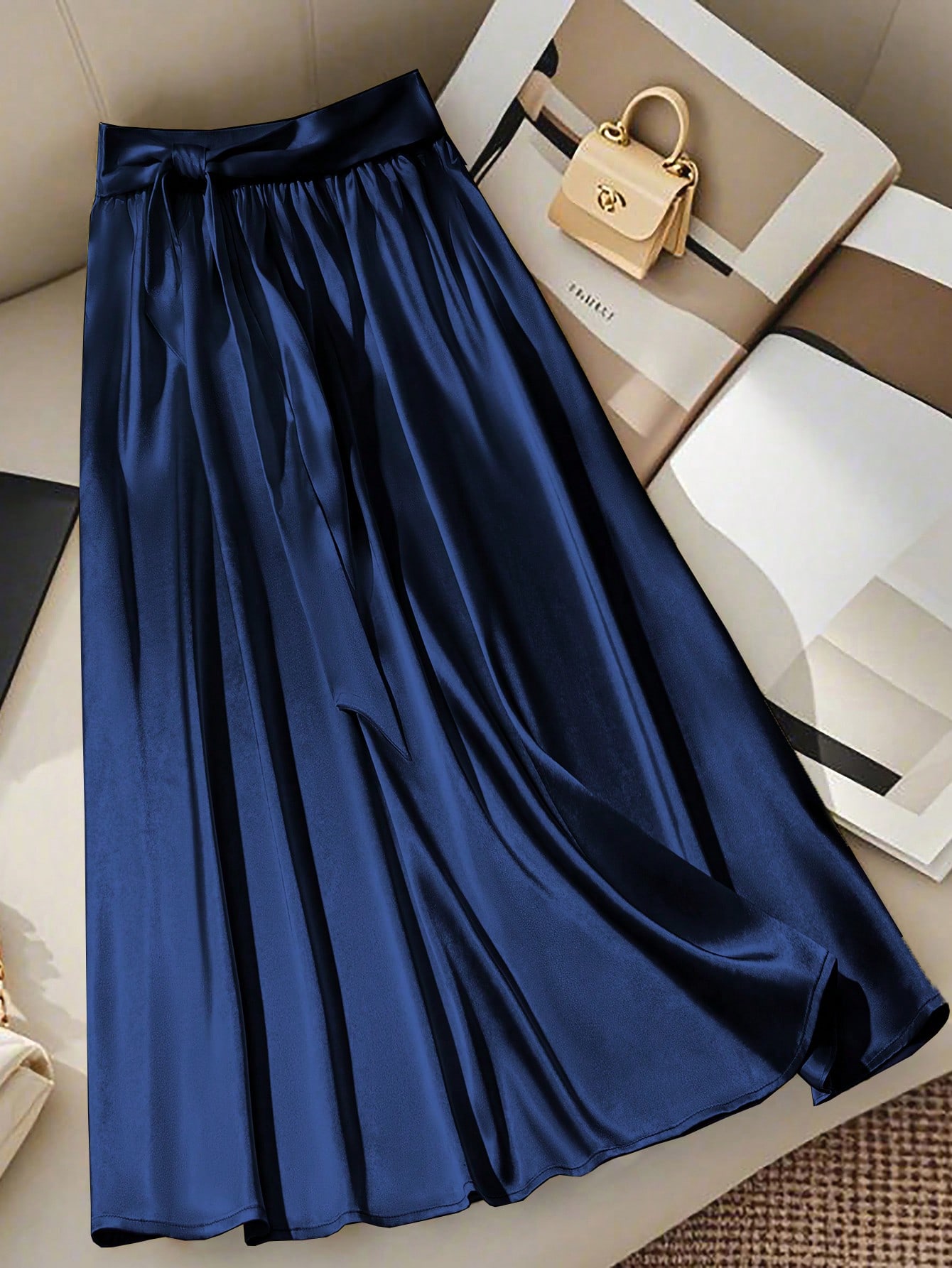 SHEIN Clasi تنورة A-Line بسيطة ذات لون واحد مناسبة...