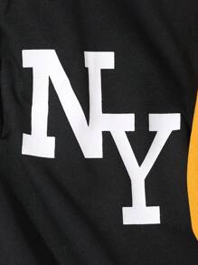 SHEIN 男童超大款运动美式休闲撞色字母印花短袖 Polo 衫 - 彩色 - 查看 8