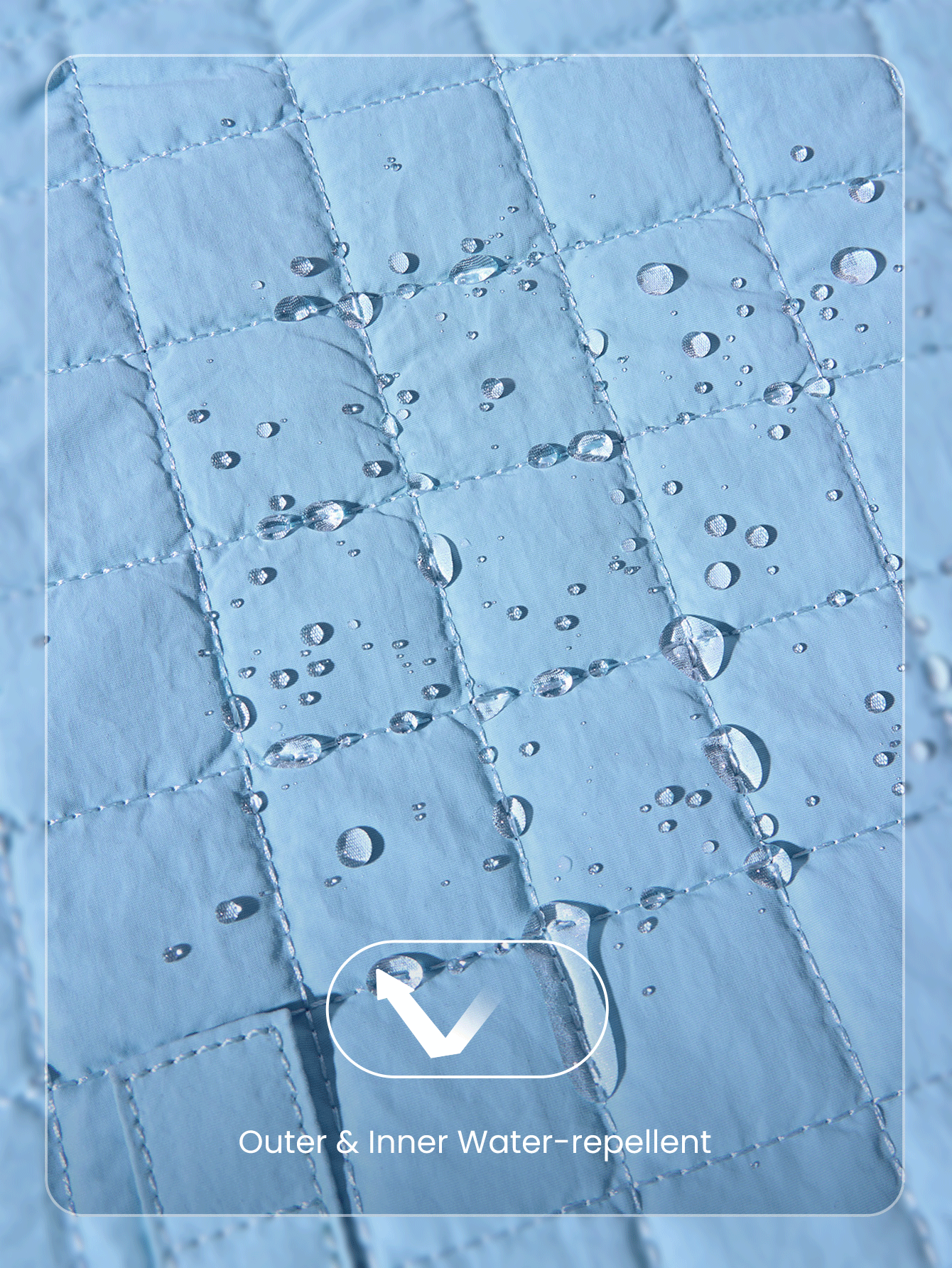 GLOWMODE 7L Water-Resistant Make It Quilted Dual Handle Tote Bag With Multi Pockets Daily Casual - Baby Blue - View 5