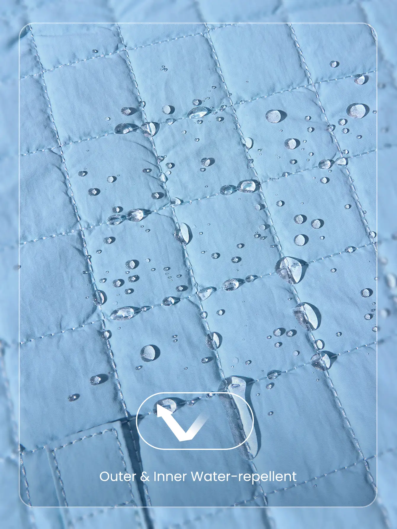 GLOWMODE 7L Water-Resistant Make It Quilted Dual Handle Tote Bag With Multi Pockets Daily Casual - Baby Blue - View 5