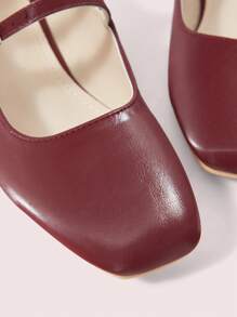CUCCOO DOLLMOD CUCCOO Flat Adjustable Buckle Design Fashion Loafers - Burgundy - View 7