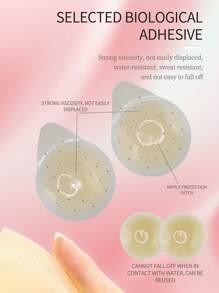 2 Pairs Invisible Breathable Suction Breast Pasties - Multicolor - View 9