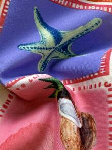 Soleia 2pcs Women Tropical Fruit Print Tie-Up Bikini Set For Vacation Summer - Multicolor - View 6