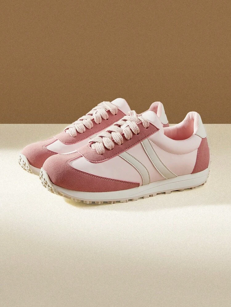 CUCCOO EASI Zapatillas de plataforma para mujer, con puntera redonda, suela gruesa, calzado casual deportivo, diseño de remiendo de moda, para uso diario y al aire libre