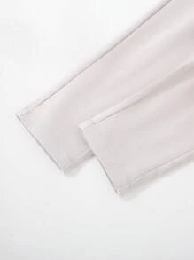 SHEIN Boys' Solid Color Elastic Waist Pocket Casual Pants - Light Grey - View 7