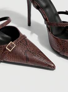 CUCCOO SZL Pointed Toe High Heels With Leopard Print Faux Fur Material, Stylish Women Pumps