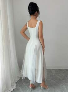 Rafferiza 女式白色休闲法式无袖轻便连衣裙 - 白色 - 查看 2