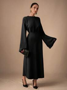 EURMUSE Beige Long Pleated Style Pants, Fashionable For Summer - Black - View 1