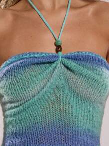 SHEIN BAE Áo crop top màu chuyển sắc ombre cho nữ, thời trang & phù hợp cho mùa hè - Nhiều màu - Xem 6