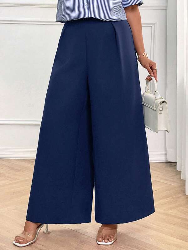 SHEIN Clasi Plus Size Women Business Casual Blazer Suit, Slimming High-End Formal Professional Mature Long Pants