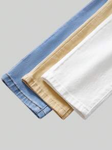 3 件大童百搭休闲百搭可调节腰部弹力修身牛仔裤，适合日常穿着 - 彩色 - 查看 4