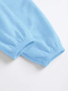 SHEIN BASICS Women's Casual Sports Loose Pocket Solid Color Knit Pants