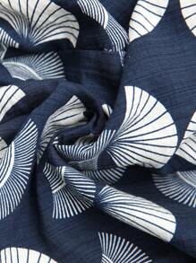 SHEIN Clasi All-Over Print High Waist Wide Leg Vacation Casual Pants - Multicolor - View 3