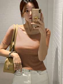 DAZY Women's Fitted Crew Neck Short Sleeve Elegant T-Shirt, Grey, Spring/Summer,Business Casual Women