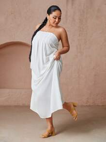 CUCCOO CURVES 大码女式宽版一脚蹬凉鞋，夏季露趾双带休闲/旅行/日常穿着 - 駝色 - 查看 9