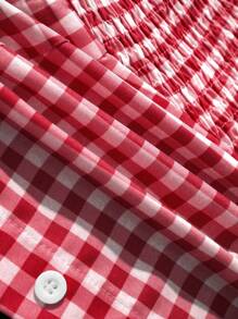 Sweetra Plaid Spaghetti Strap Bow Backless Camisole Tank Top For Women, Sexy Open Back Sleeveless Top