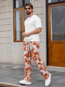 Manfinity Hypemode 男士扎染黑白撞色阔腿直筒裤