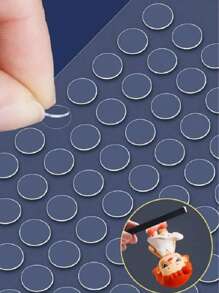 3/6Sheets Clear Museum Gel Poster Sticky Tack Removable Glue Dots Double Sided Sticky Dots No Trace Adhesive Dots Sticky Putty Glue Dots For Crafts Balloons Festival Party Decorations,0.39" - Multicolor - View 1