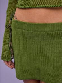 COUREZ Gestrickter Mini-Rock für Damen/Y2K/Lässiger Vintage-Stil