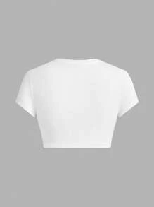 SHEIN EZwear Set de 3 camisetas de mujer de estilo casual y minimalista con estampado de cerezas, para el verano