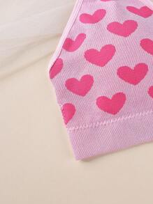 Set de 2 piezas de sostén y tanga sin costuras con diseño de corazón para el Día de San Valentín