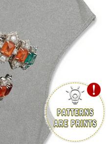 Manfinity EMRG Men's Summer Casual Diamond Printed Tank Top - Black - View 4