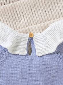 SHEIN Pelele/Mono minimalista para bebés/niños pequeños, adecuado para el verano - Azul - Ver 4