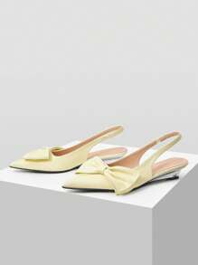 MOTF PREMIUM Décolleté con punta affusolata e decorazione a fiocco - Giallo - Visualizzare 9