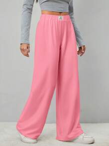 SHEIN Tall Pantalones cropped anchos con detalle de parches para mujer