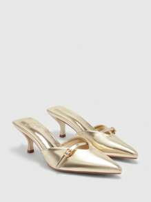 CUCCOO BIZCHIC Cuccoo 女士尖头金属扣细高跟鞋 - 金色 - 查看 2