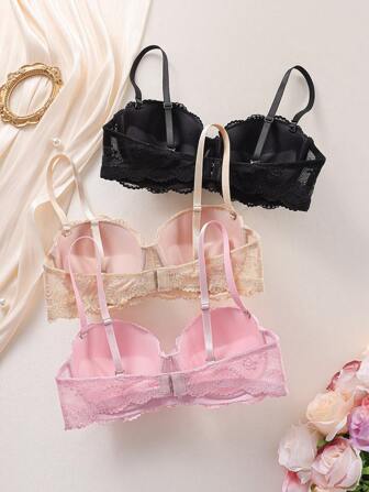 Snug Zone 3 件装女士钢圈不可拆卸衬垫胸罩