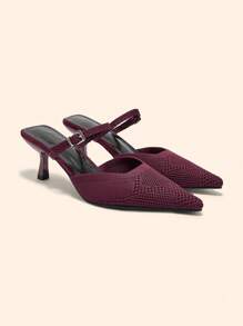 CUCCOO BASICS Maroon Women Solid Color High Heels, Minimalist Fashion Design, Suitable For Summer