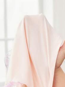 SHEIN Babygirl 夏季针织拼接网眼衬衫和松紧腰网眼迷你裙套装 - 彩色 - 查看 6