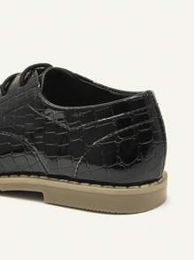 Cozy Pixies All-Match Versatile College/British Style Baby Elastic Glossy Leather Oxford Dress Shoes, Flats, For Spring And Summer - Black - View 3