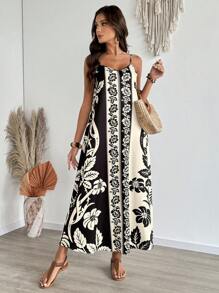 EMERY ROSE Đầm Maxi Đi Biển Mùa Hè In Hoa Và Cây Dừa Phong Cách Nhiệt Đới Boho Cho Nữ - Nhiều màu - Xem 6