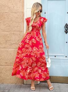 SHEIN Clasi Rochie de dama cu model dopamina, stil elegant de vacanta