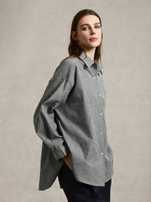 Briarwyn Women's Solid Color Long Sleeve Shirt, Minimalist And Fashionable, Suitable For Summer Business Casual Woman - Grey - View 6