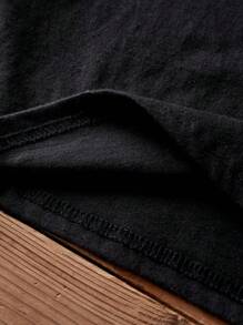 SHEIN EZwear Casual Loose NY Graphic Round Neck Short Sleeve T-Shirt For Women, Suitable For Summer Suitable For Going Out - Black - View 5