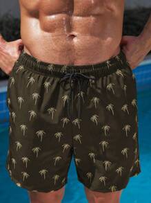 Manfinity VDAYZ Men's Random Printed Simple Daily Beach Shorts Milk Silk Lining - Multicolor - View 3