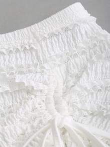 Sweetra French Ballet Style Solid Color Versatile Flared Mini Skirt, Gentle Sweet Flattering Playful Korean Vogue - White - View 6