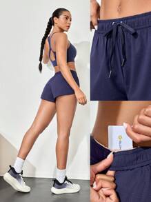 GLOWMODE Shorts de course avec sous-vêtement intégré, conçus pour la vitesse, respirants, à séchage rapide, avec dos en maille et poches, pour le jogging, l'entraînement et les activités gymniques