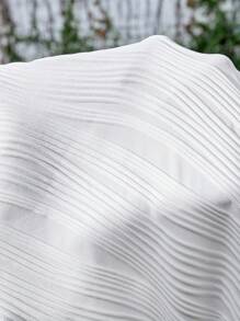 SHEIN Pregnant Women Vacation Casual Solid Color Textured Backless Halter Top - White - View 7