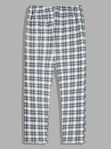 RueChic Conjunto de pijama para hombre de 3 piezas (camiseta, pantalón corto y pantalón) de algodón con estampado a cuadros y parche
