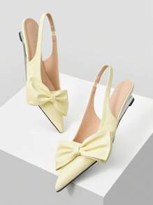 MOTF PREMIUM Décolleté con punta affusolata e decorazione a fiocco - Giallo - Visualizzare 2