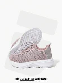 JNSQ 1 Pair Versatile Casual All-Match Soft Bottom Breathable Lace Up Sneakers, Suitable For All Seasons, Back To School - Pink - View 1