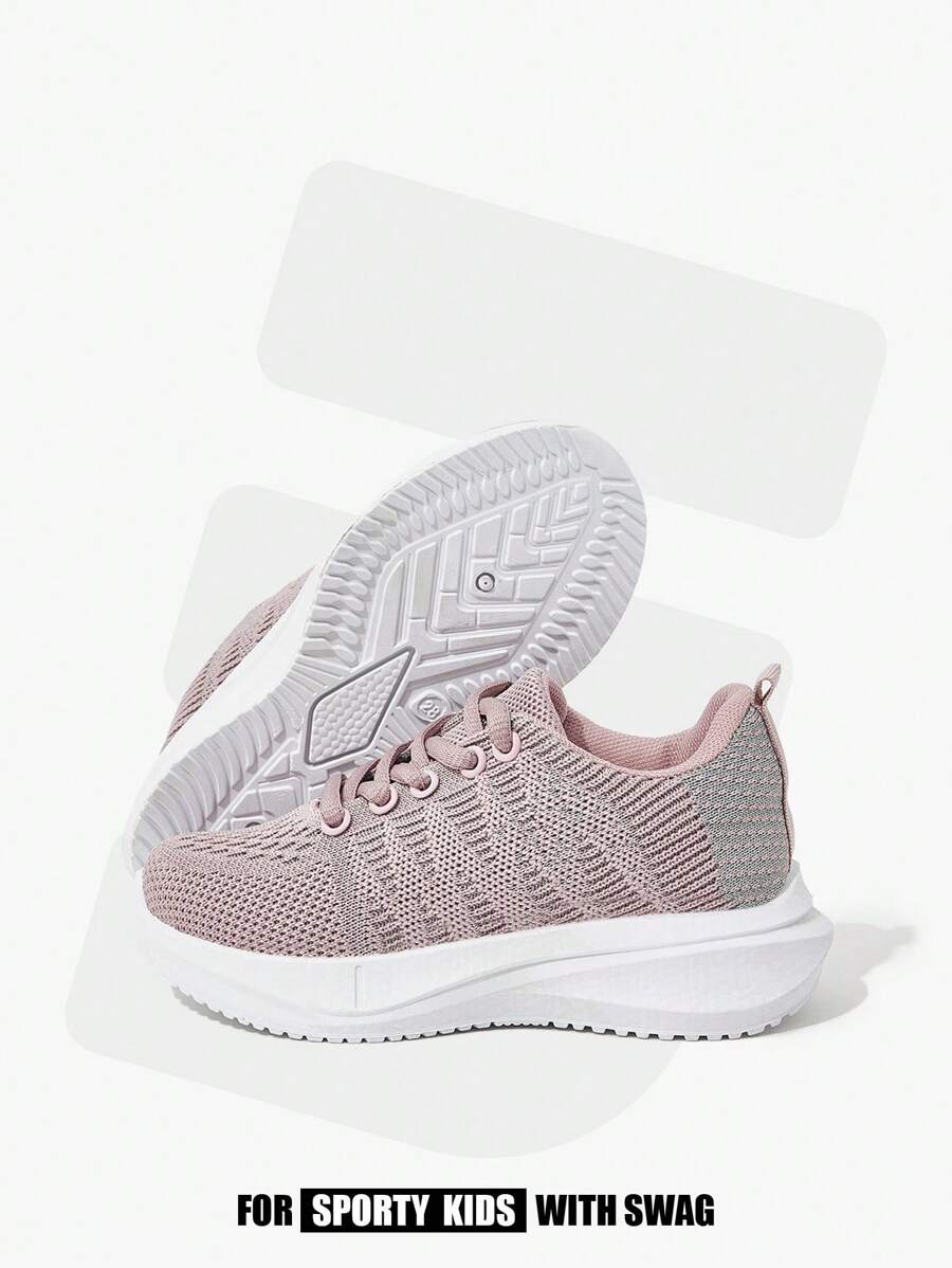 JNSQ 1 Pair Versatile Casual All-Match Soft Bottom Breathable Lace Up Sneakers, Suitable For All Seasons, Back To School - Pink - View 1