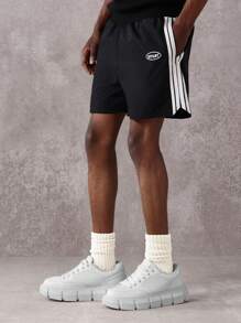 SUMWON 优质运动表现训练短裤，带侧条纹，透气运动跑步健身短裤，带松紧腰带，非常适合健身房训练夏季活动